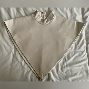 AKIRA | White Faux Leather Mock Neck Triangle Blouse